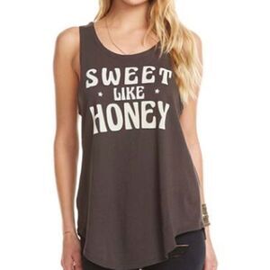 Chaser Sweet Like Honey Tank in Vintage Black Size L